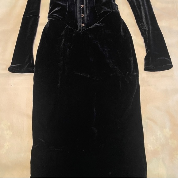 NEW! House of CB- Arabella Black Velvet Corset Maxi Dress Size XS Bodycon Sexy - Picture 7 of 11